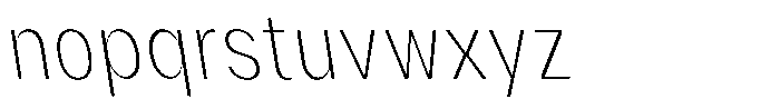 Phiano ThinCondensedBackslant Font LOWERCASE