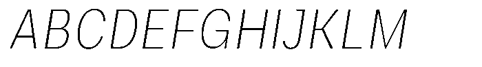 Phiano ThinCondensedSlant Font UPPERCASE