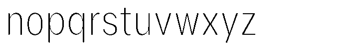 Phiano ThinCondensed Font LOWERCASE