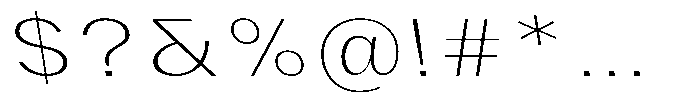 Phiano ThinExpandedBackslant Font OTHER CHARS