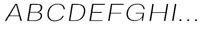 Phiano ThinExpandedSlant Font UPPERCASE