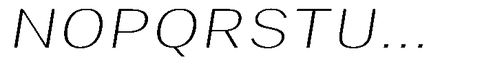 Phiano ThinExpandedSlant Font UPPERCASE
