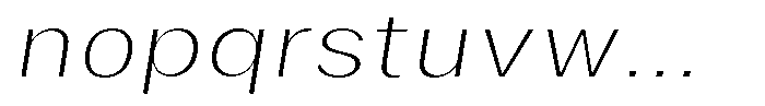 Phiano ThinExpandedSlant Font LOWERCASE