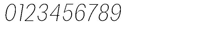 Phiano ThinExtraCondSlant Font OTHER CHARS