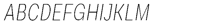 Phiano ThinExtraCondSlant Font UPPERCASE