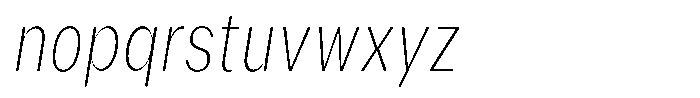 Phiano ThinExtraCondSlant Font LOWERCASE