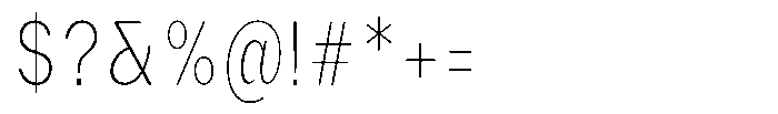 Phiano ThinExtraCondensed Font OTHER CHARS