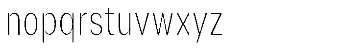 Phiano ThinExtraCondensed Font LOWERCASE