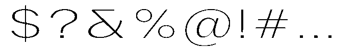 Phiano ThinExtraExpanded Font OTHER CHARS