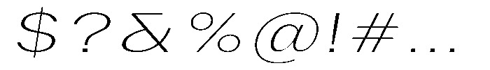 Phiano ThinExtraExpandedSlant Font OTHER CHARS