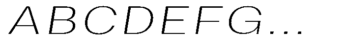 Phiano ThinExtraExpandedSlant Font UPPERCASE