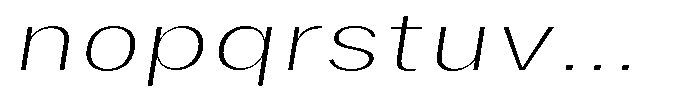 Phiano ThinExtraExpandedSlant Font LOWERCASE