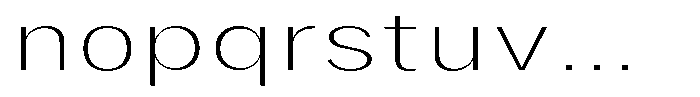 Phiano ThinExtraExpanded Font LOWERCASE