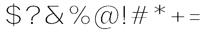 Phiano ThinSemiExpanded Font OTHER CHARS