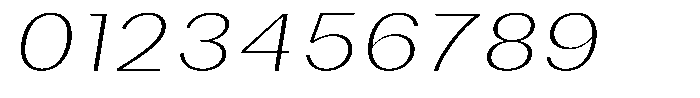 Phiano ThinSemiExpandedSlant Font OTHER CHARS