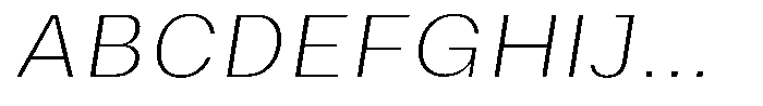Phiano ThinSemiExpandedSlant Font UPPERCASE