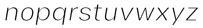 Phiano ThinSemiExpandedSlant Font LOWERCASE