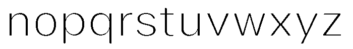 Phiano ThinSemiExpanded Font LOWERCASE
