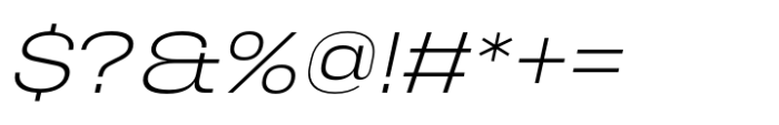 Phill Expanded Extra Light Slanted Font OTHER CHARS