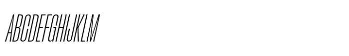 Phill Extra Condensed Extra Light Slanted Font UPPERCASE