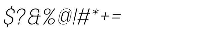 Phill Normal Extra Light Slanted Font OTHER CHARS