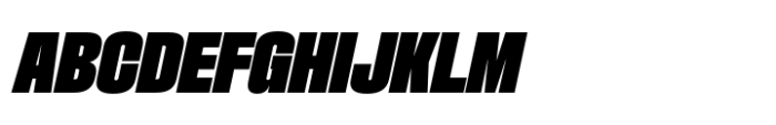 Phill Semi Condensed Extra Bold Slanted Font UPPERCASE
