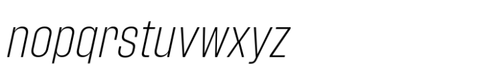 Phill Semi Condensed Extra Light Slanted Font LOWERCASE