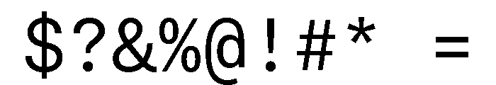 Phonic MonospacedRegular Font OTHER CHARS