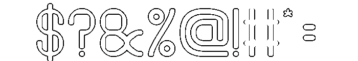 PIXEL ROUND-Hollow Font OTHER CHARS
