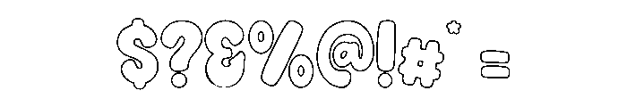 Pinky Peace Outline Font OTHER CHARS