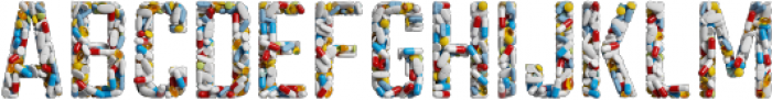 Pills Regular otf (400) Font UPPERCASE