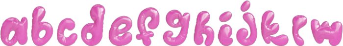 Pinkcore Inflated otf (400) Font LOWERCASE