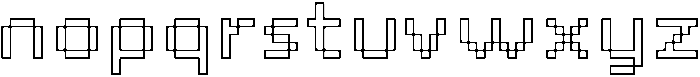 Pixora Outline otf (400) Font LOWERCASE