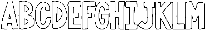 Pizzazz Outline Regular otf (400) Font UPPERCASE