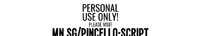 Pincello Script PERSONAL USE Thin Font OTHER CHARS
