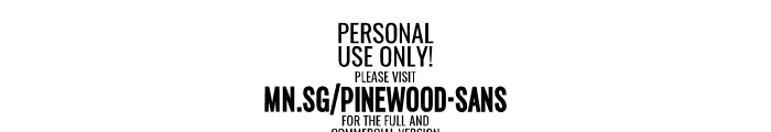Pinewood Sans PERSONAL USE Regular Font OTHER CHARS