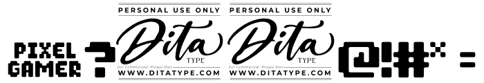 Pixel Gamer Personal use Font OTHER CHARS