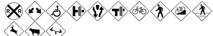 PIXymbols Highway Signs Regular Font UPPERCASE