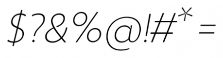Picadilly Thin Italic Font OTHER CHARS