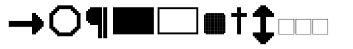 PIXEL Pattern Icons Font LOWERCASE