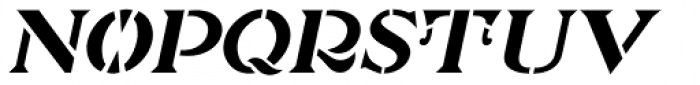 Picturesque Stencil JNL Oblique Font LOWERCASE