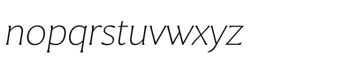 Pier52 Thin Italic Font LOWERCASE