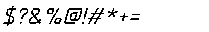 Pilatus ISO Pilatus-ISO Italic Font OTHER CHARS