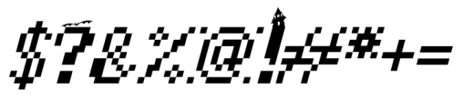 Pixelart Halloween Italic Font OTHER CHARS
