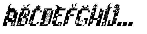 Pixelart Halloween Italic Font UPPERCASE