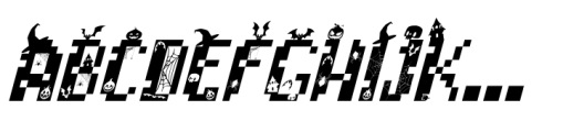Pixelart Halloween Italic Font LOWERCASE