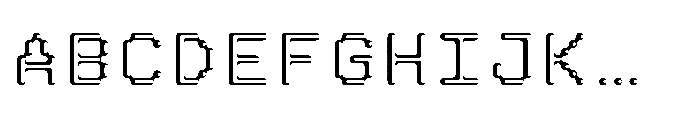 Pixmon Round Mini Hollow E Font UPPERCASE