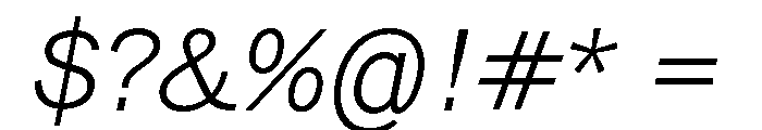 Pirelli LightItalic Font OTHER CHARS
