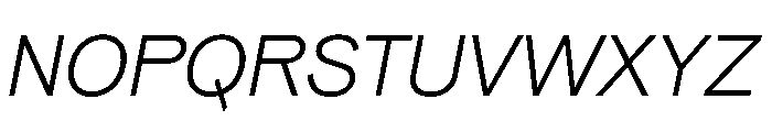 Pirelli LightItalic Font UPPERCASE