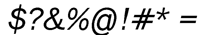 Pirelli RegularItalic Font OTHER CHARS
